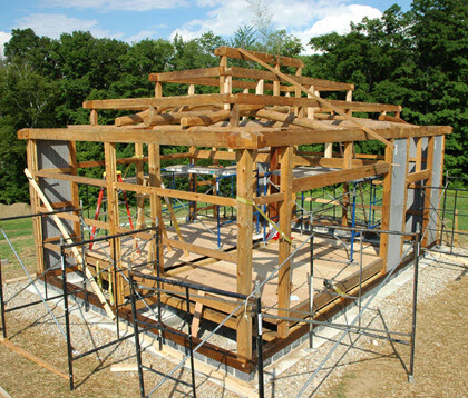 Timber Frame Ready for Rafters